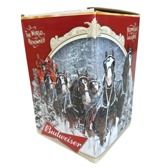 2015 Budweiser Holiday Beer Stein NIB First Snow Of Season 35th Anniversary COA - Picture 5 of 14